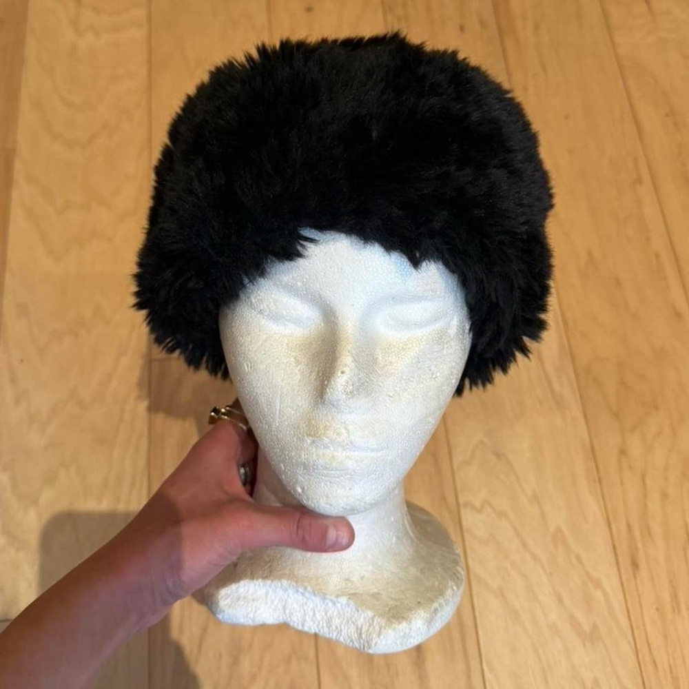 Black Faux Fur Hat - Women Accessories
